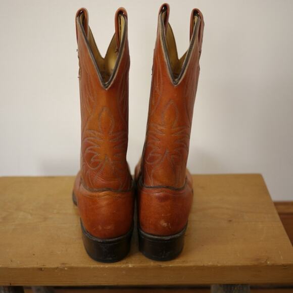 Vintage ACME Reddish Brown Leather Pull-Up Western Cowboy Boots 9.5D 43 USA main image 9